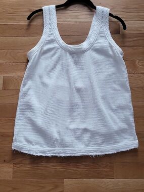 Faherty Dream Organic Cotton Scoop Neck Tank - White - S